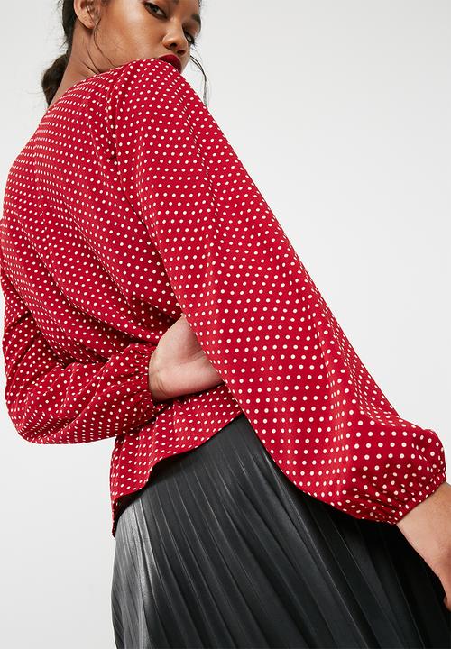 dailyfriday - Shirred waist wrap blouse