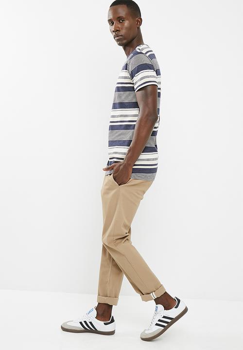 basicthread - Striped crew neck tee