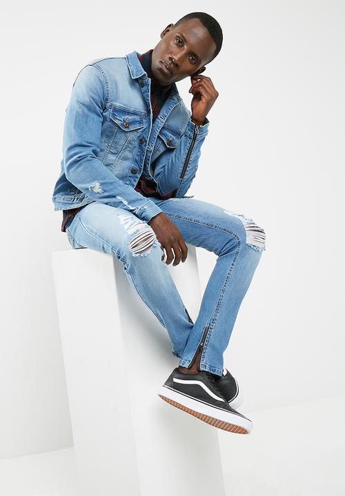 Only & Sons - Storm zip detail denim jacket