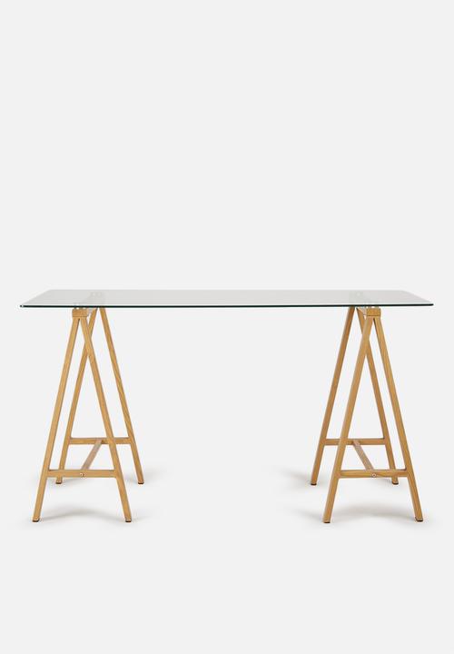 Eleven Past - Glass trestle table