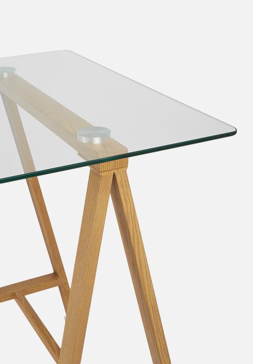 Eleven Past - Glass trestle table