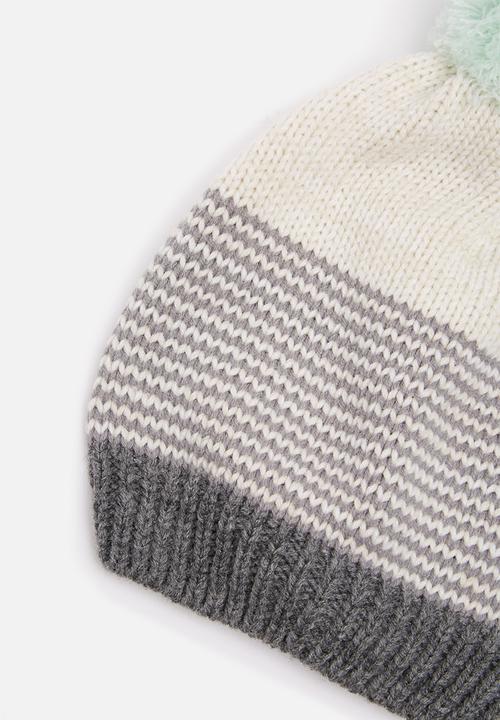 dailyfriday - Striped pom-pom beanie
