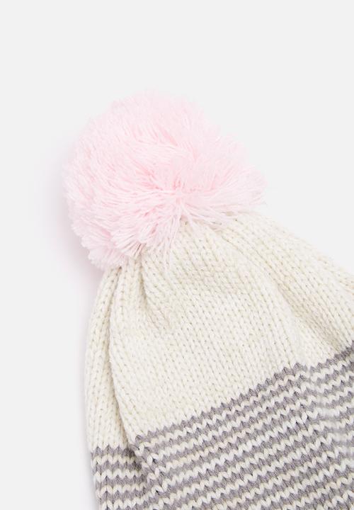 dailyfriday - Striped pom-pom beanie
