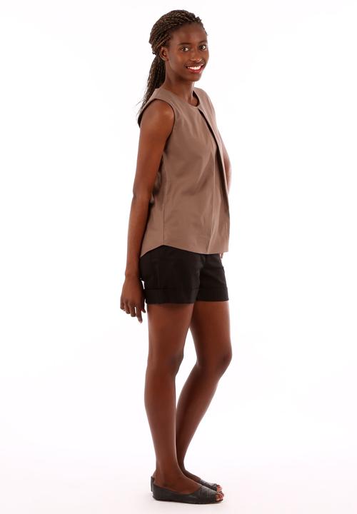 Take Care Spring Line - Box Pleat Top – Taupe