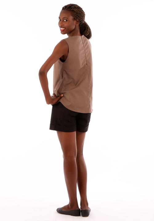 Take Care Spring Line - Box Pleat Top – Taupe
