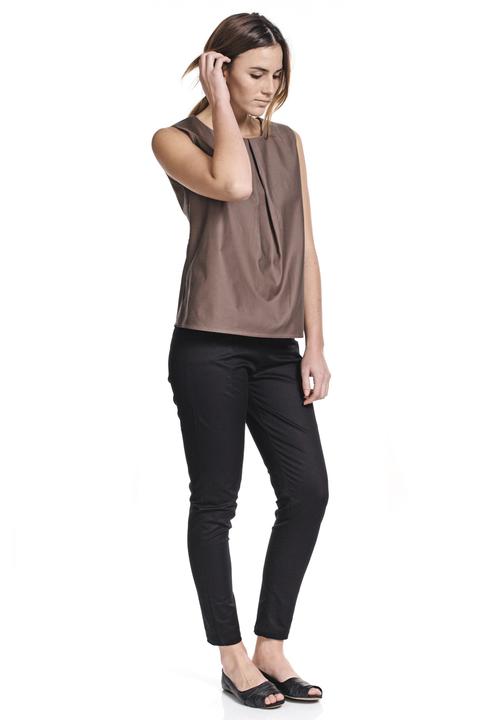 Take Care Spring Line - Box Pleat Top – Taupe