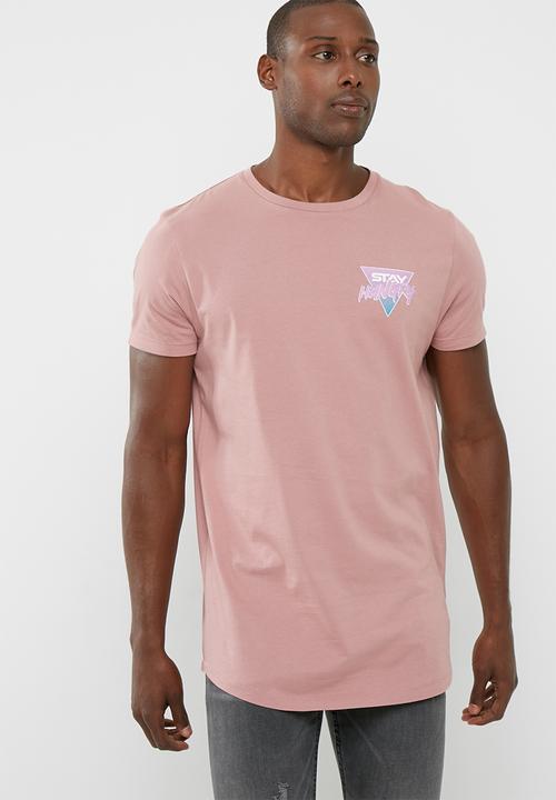 basicthread - Printed curved hem tee