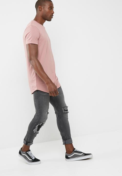 basicthread - Printed curved hem tee