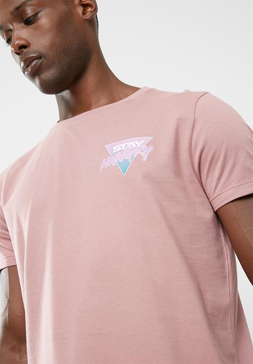 basicthread - Printed curved hem tee