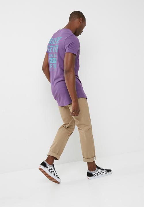 basicthread - Printed curved hem tee