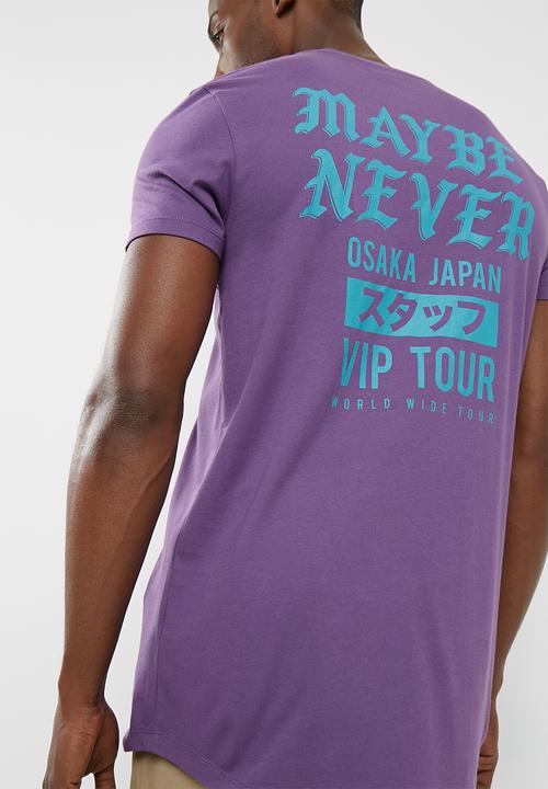 basicthread - Printed curved hem tee