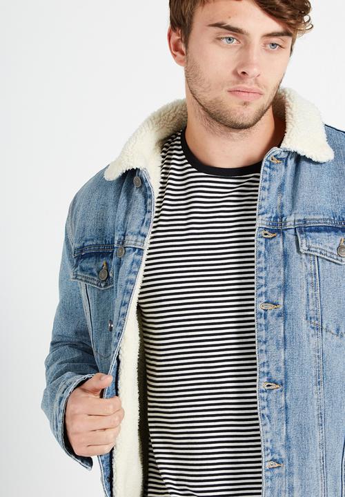 Cotton On - Sherpa Lined Denim Trucker