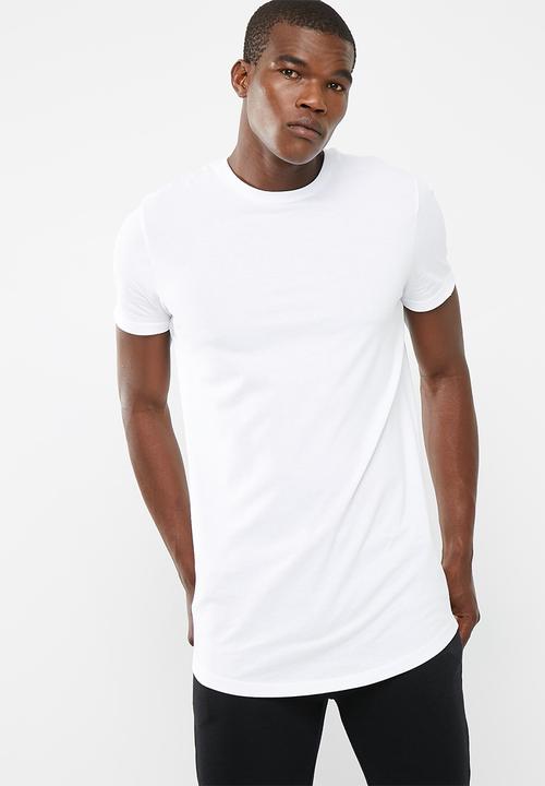 plain white longline t shirt