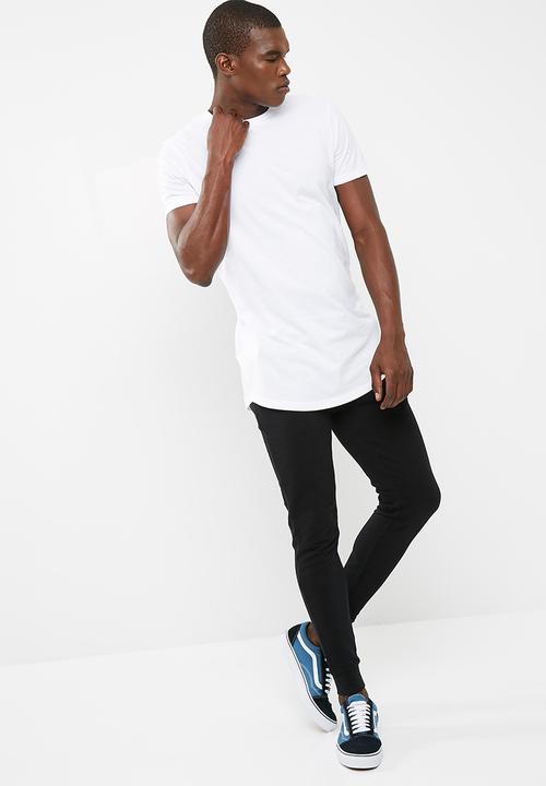 basicthread - Plain longline curved hem tee