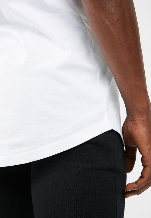 basicthread - Plain longline curved hem tee