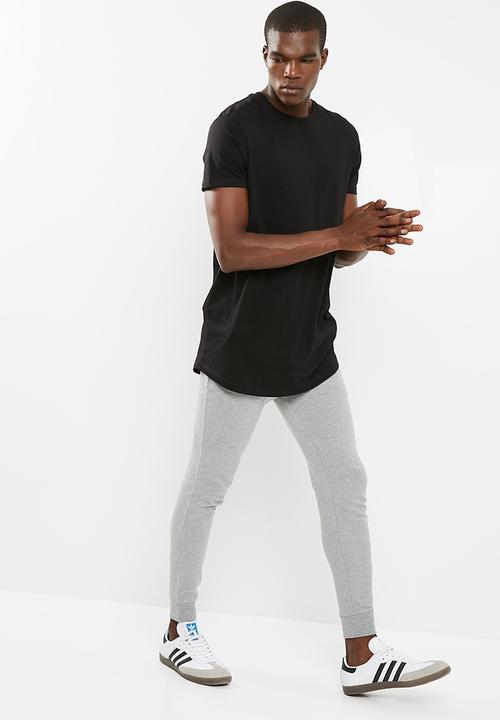 basicthread - Plain longline curved hem tee