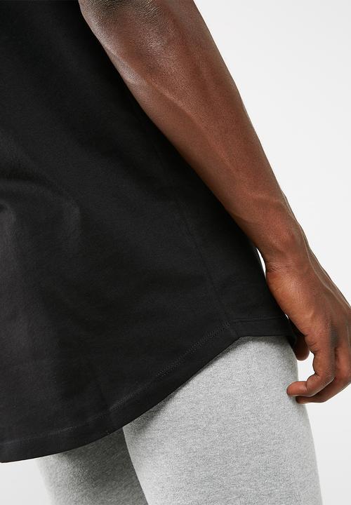 basicthread - Plain longline curved hem tee