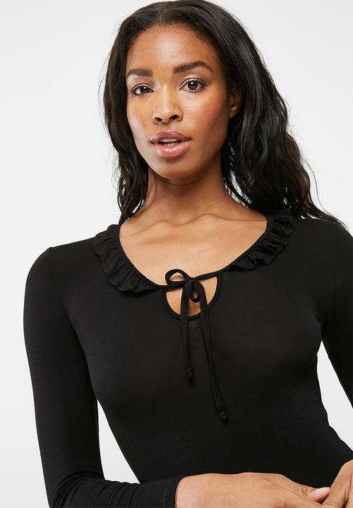 dailyfriday - Ruffle neck bodysuit