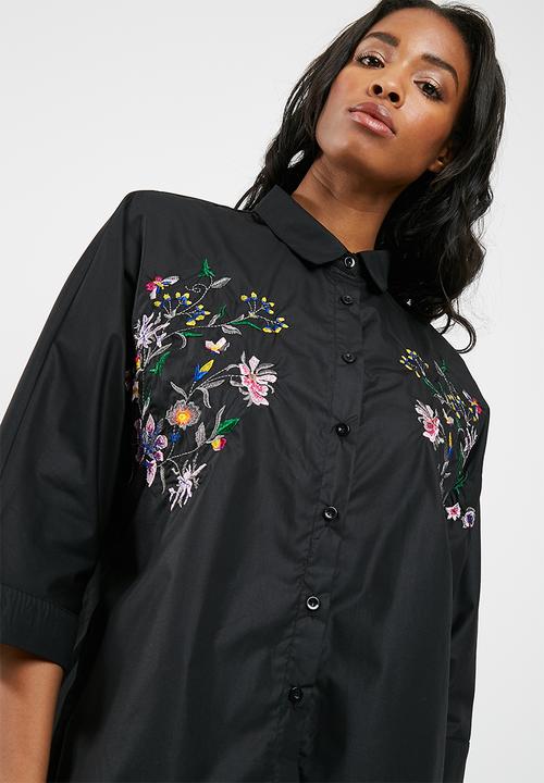 Missguided - Wide sleeve embroidered shirt