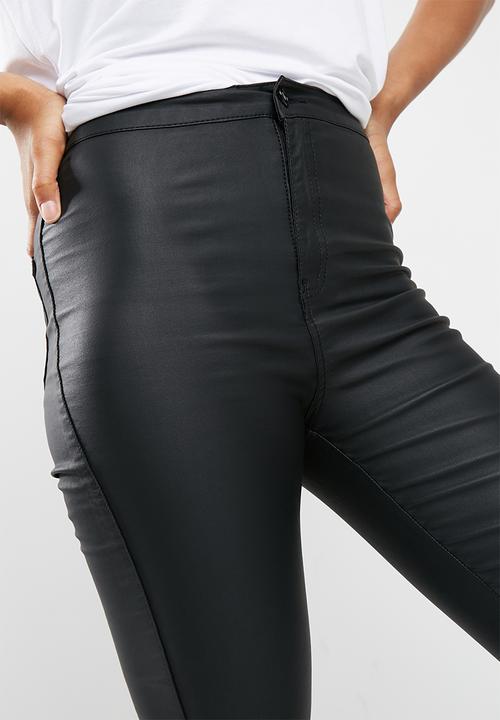 Missguided - Black Vice high waisted coated skinny