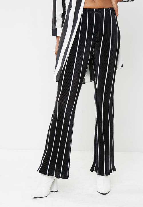 flared striped trousers