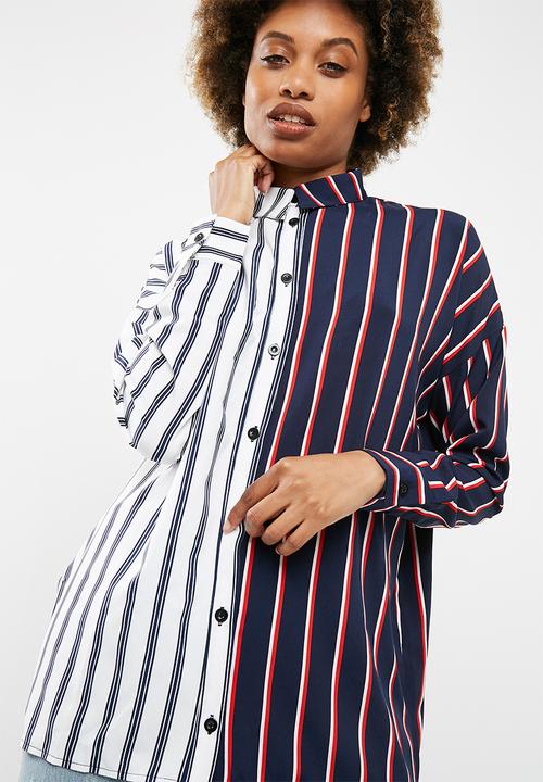 Missguided - Striped long line shirt