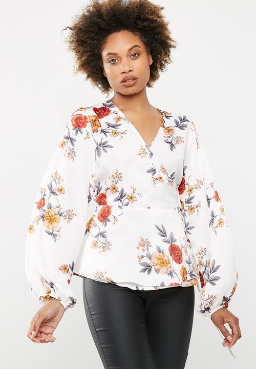 dailyfriday - Wrap blouse with cold shoulder
