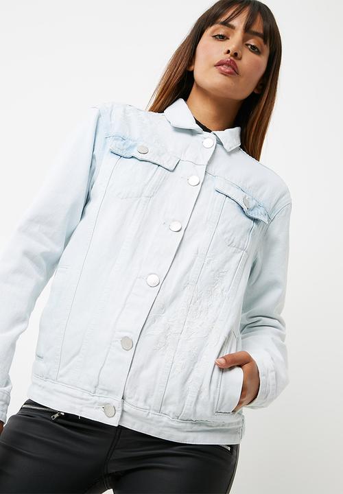 Cotton On - Boyfriend trucker embroidered denim jacket