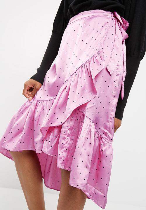 Vero Moda - Henna satin wrap skirt