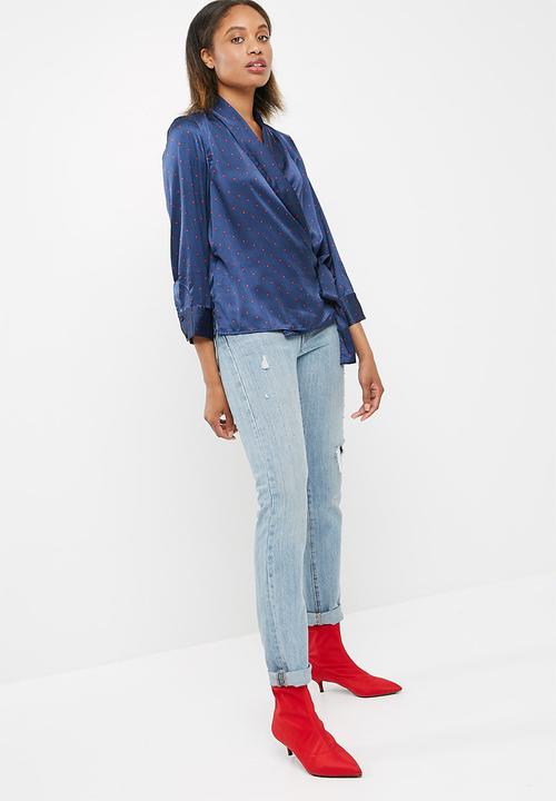 Vero Moda - Henna satin wrap top