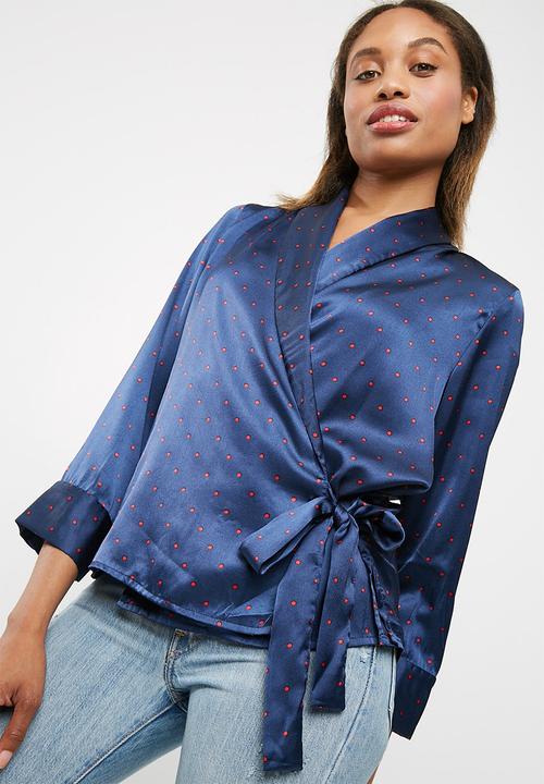 Vero Moda - Henna satin wrap top