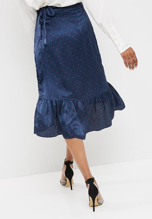 Vero Moda - Henna satin wrap skirt
