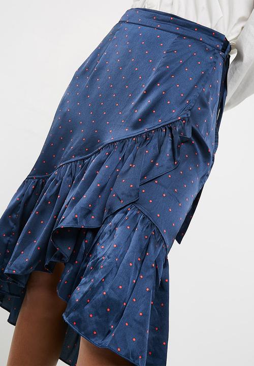 Vero Moda - Henna satin wrap skirt