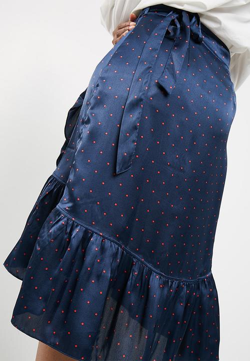 Vero Moda - Henna satin wrap skirt