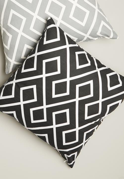 Sixth Floor - Gem cushion cover - black & white