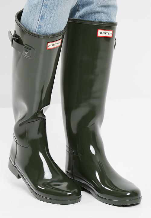 dark olive hunter boots