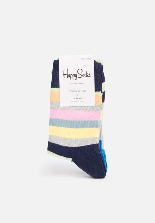 Happy Socks - Kids 2pk stripe socks