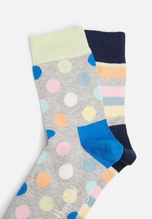 Happy Socks - Kids 2pk stripe socks
