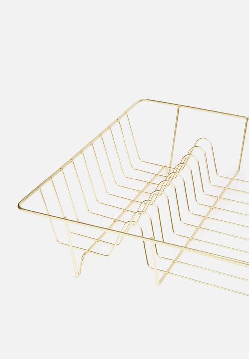 Present Time - Linea dish rack - gold & matt black 