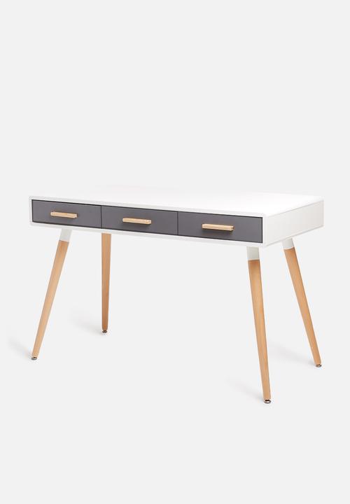 Sixth Floor - Alva desk - grey & white