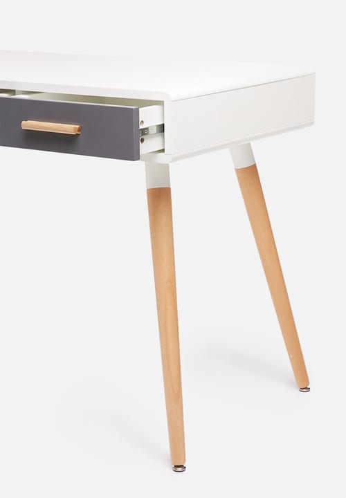 Sixth Floor - Alva desk - grey & white