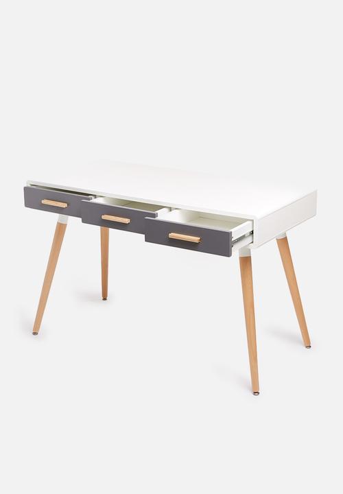 Sixth Floor - Alva desk - grey & white
