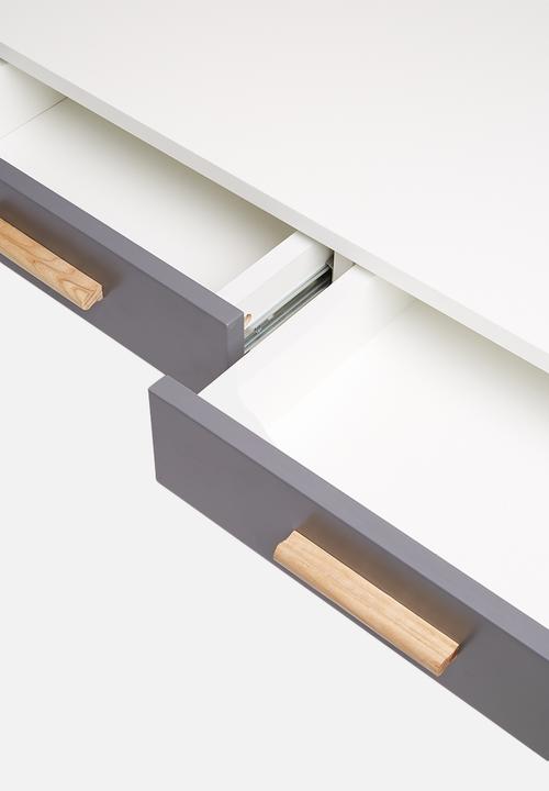 Sixth Floor - Alva desk - grey & white