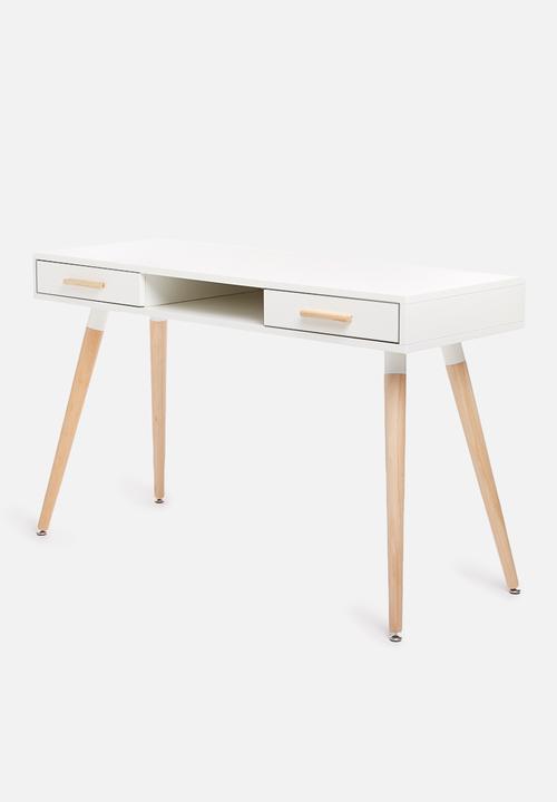 Sixth Floor - Alva desk - white & natural