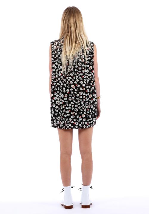 Day to Night Fashion - Sleeveless Skull Top – Black Multi