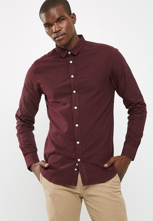 burgundy oxford shirt