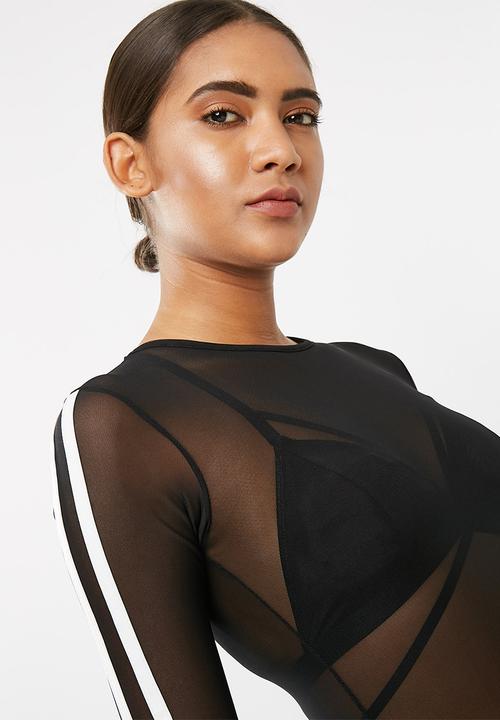 Missguided - Binding stripe mesh bodysuit