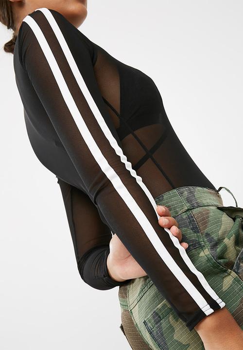 Missguided - Binding stripe mesh bodysuit