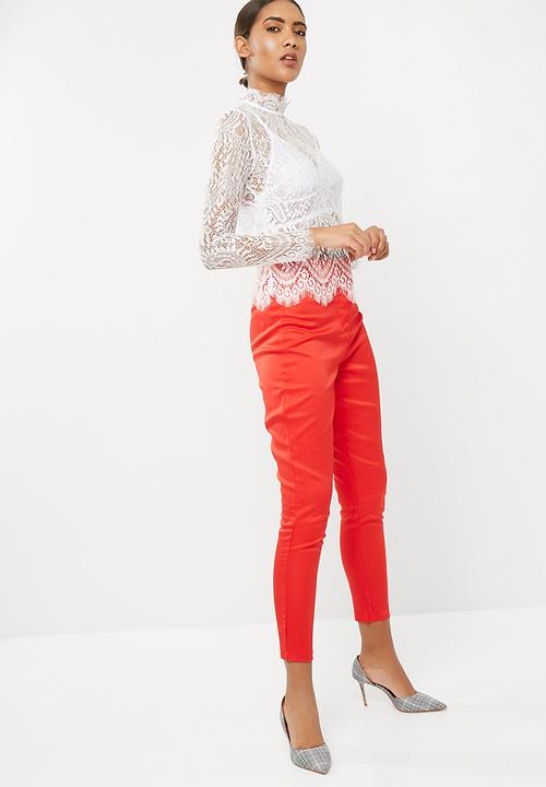 Missguided - High neck eyelash soft lace blouse