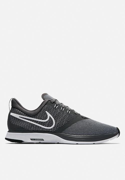 nike running air zoom strike trainers in grey